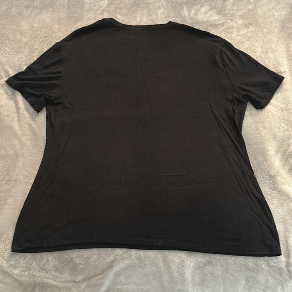 Cotton Emporium Black Floral Embroidered Tee - Size Large - Picture 5 of 6